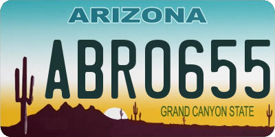 AZ license plate ABR0655