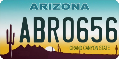 AZ license plate ABR0656