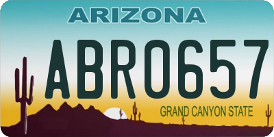AZ license plate ABR0657