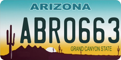 AZ license plate ABR0663