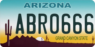 AZ license plate ABR0666