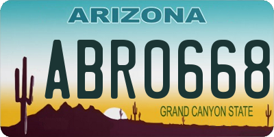 AZ license plate ABR0668