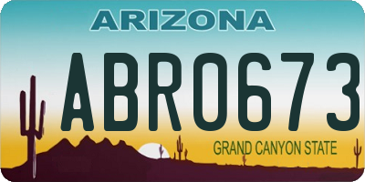 AZ license plate ABR0673