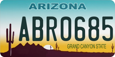 AZ license plate ABR0685