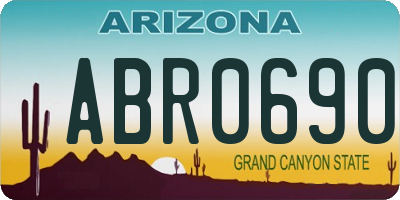 AZ license plate ABR0690
