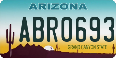 AZ license plate ABR0693
