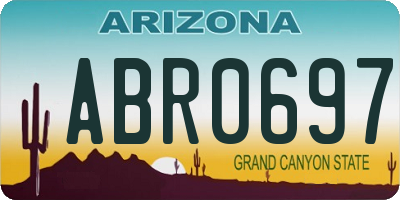 AZ license plate ABR0697