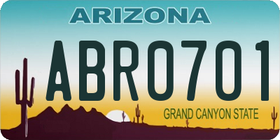 AZ license plate ABR0701