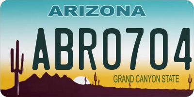 AZ license plate ABR0704