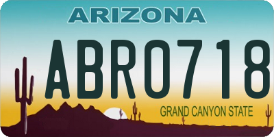 AZ license plate ABR0718