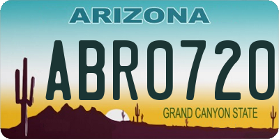 AZ license plate ABR0720