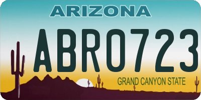 AZ license plate ABR0723