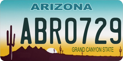 AZ license plate ABR0729