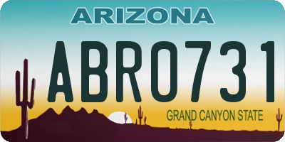 AZ license plate ABR0731