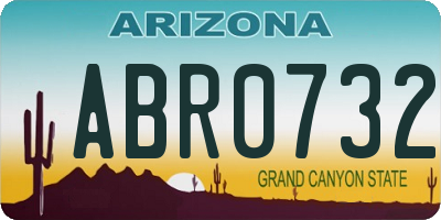 AZ license plate ABR0732