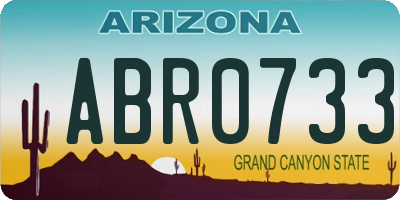 AZ license plate ABR0733