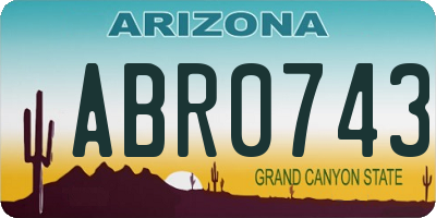 AZ license plate ABR0743