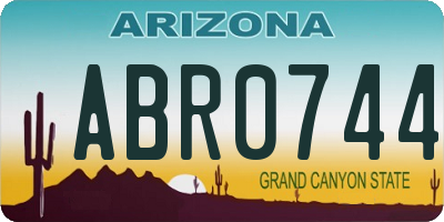 AZ license plate ABR0744