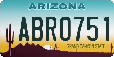 AZ license plate ABR0751