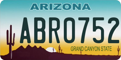AZ license plate ABR0752
