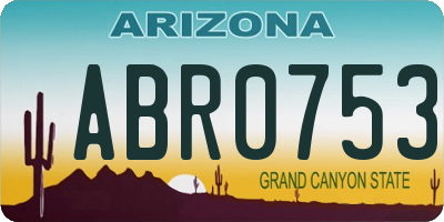 AZ license plate ABR0753