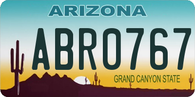 AZ license plate ABR0767