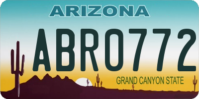 AZ license plate ABR0772