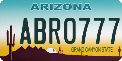 AZ license plate ABR0777