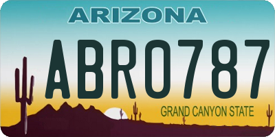 AZ license plate ABR0787