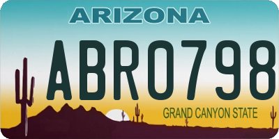 AZ license plate ABR0798