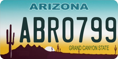 AZ license plate ABR0799