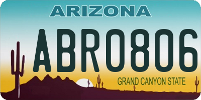 AZ license plate ABR0806