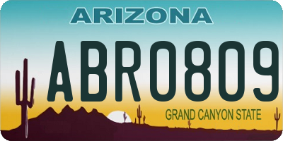 AZ license plate ABR0809