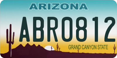AZ license plate ABR0812