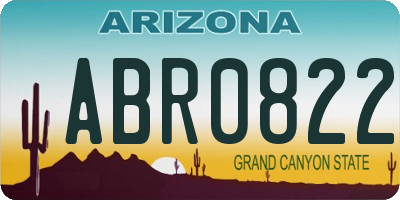 AZ license plate ABR0822