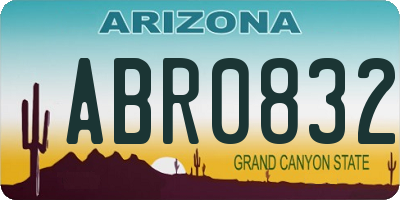 AZ license plate ABR0832