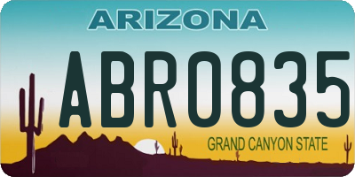 AZ license plate ABR0835