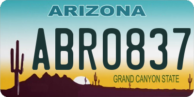 AZ license plate ABR0837