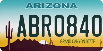AZ license plate ABR0840