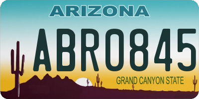 AZ license plate ABR0845