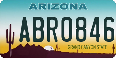 AZ license plate ABR0846