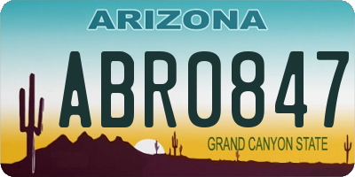 AZ license plate ABR0847
