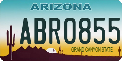 AZ license plate ABR0855