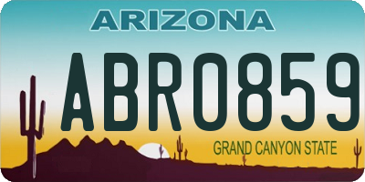 AZ license plate ABR0859