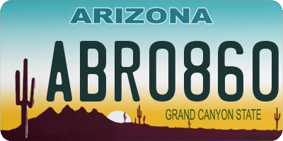 AZ license plate ABR0860