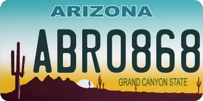 AZ license plate ABR0868