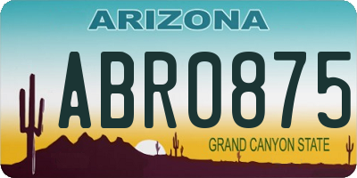 AZ license plate ABR0875