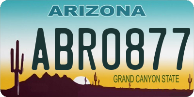 AZ license plate ABR0877