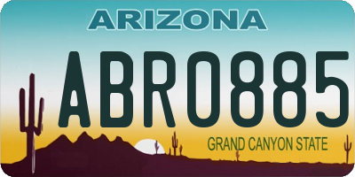 AZ license plate ABR0885