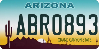 AZ license plate ABR0893